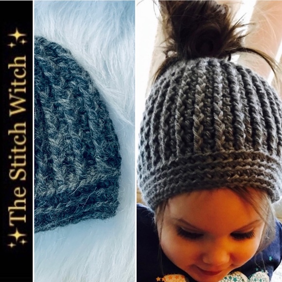 Messy Bun Hats Children-Teen Sizes - Picture 7 of 14